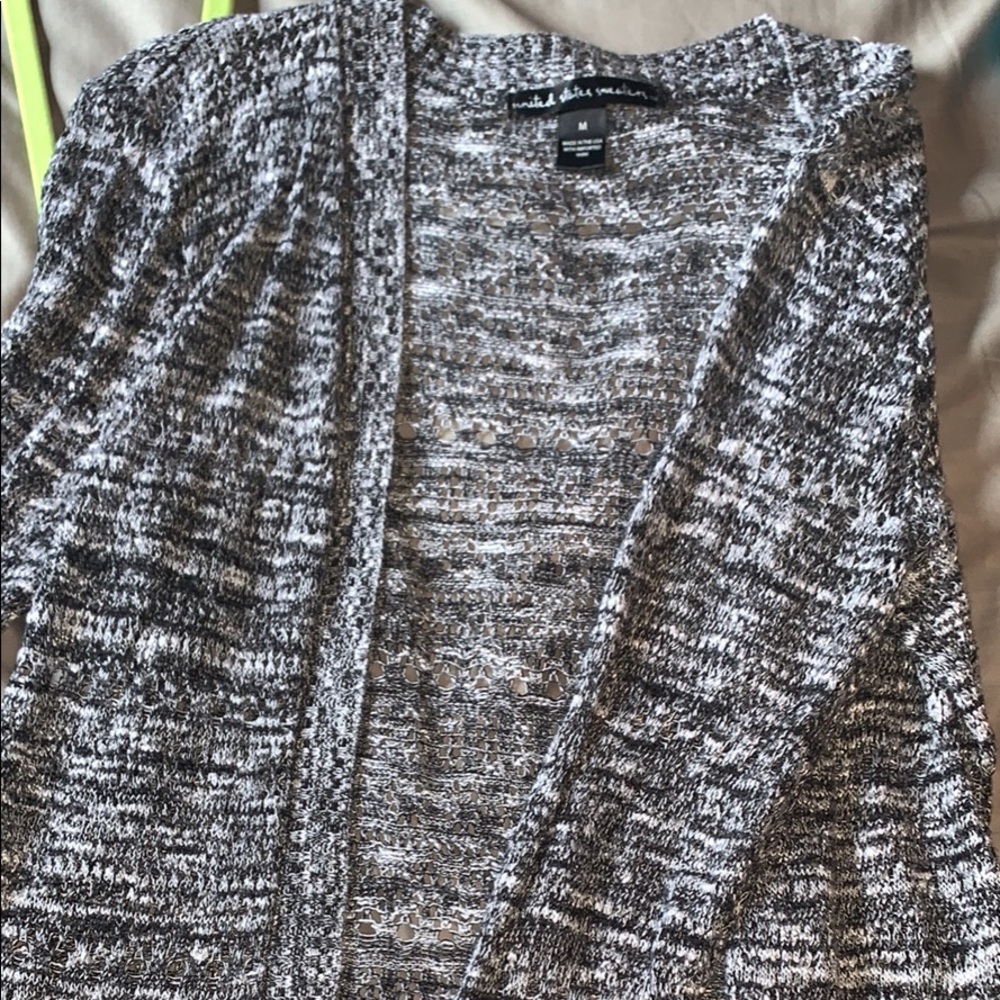Gray and White Cardigan